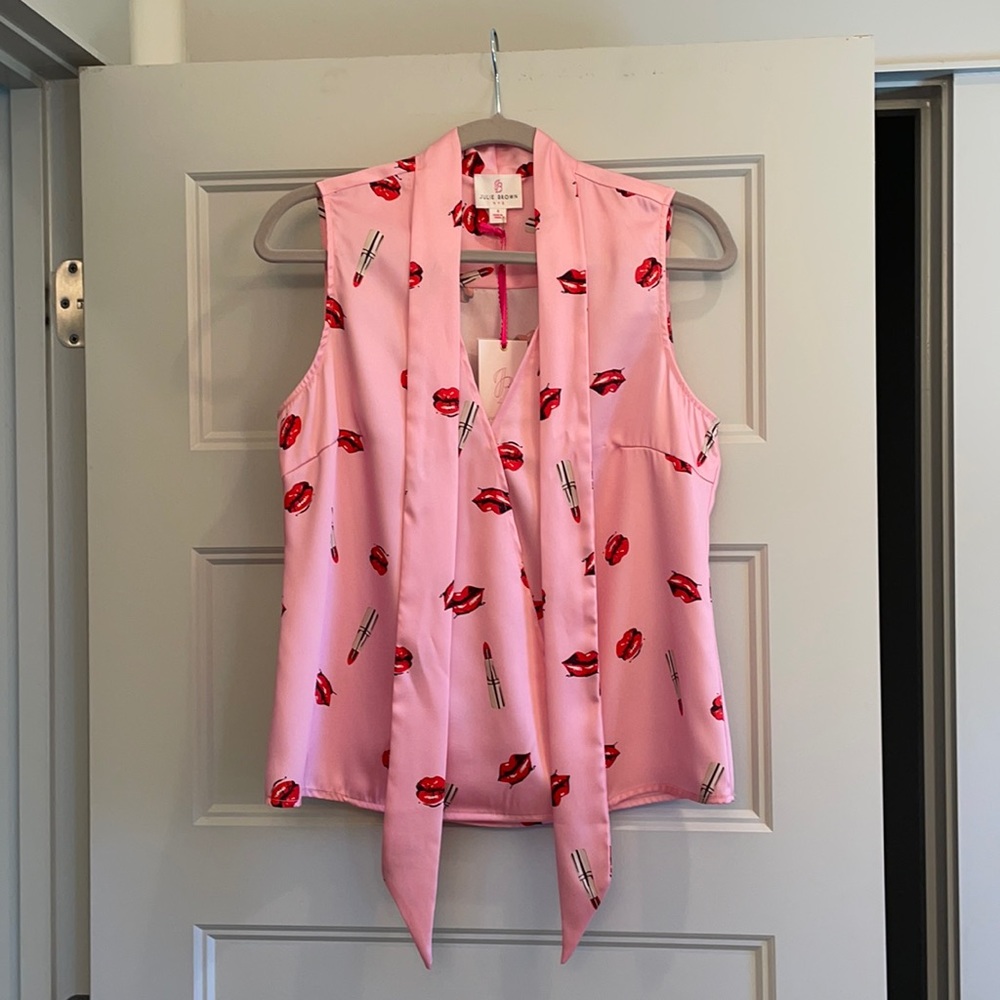 Pink V neck top